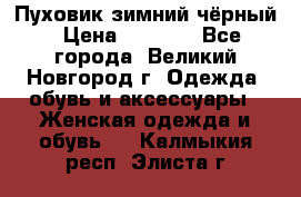 Пуховик зимний чёрный › Цена ­ 2 500 - Все города, Великий Новгород г. Одежда, обувь и аксессуары » Женская одежда и обувь   . Калмыкия респ.,Элиста г.